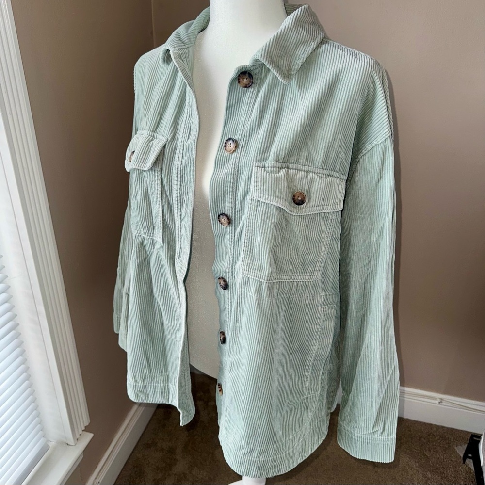 Madewell corduroy seafoam shirt
